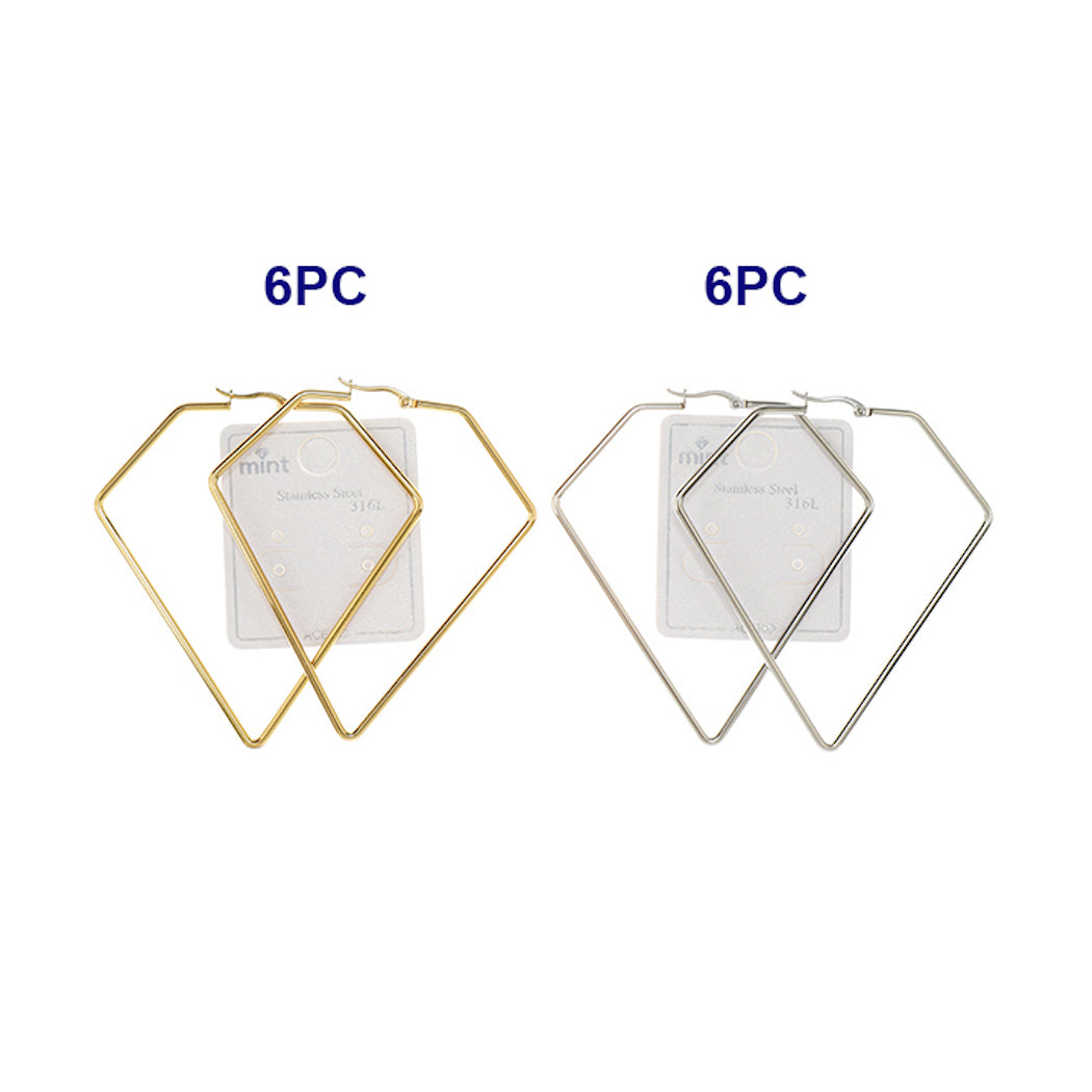 70MM Stainless Steel Diamond Hoops