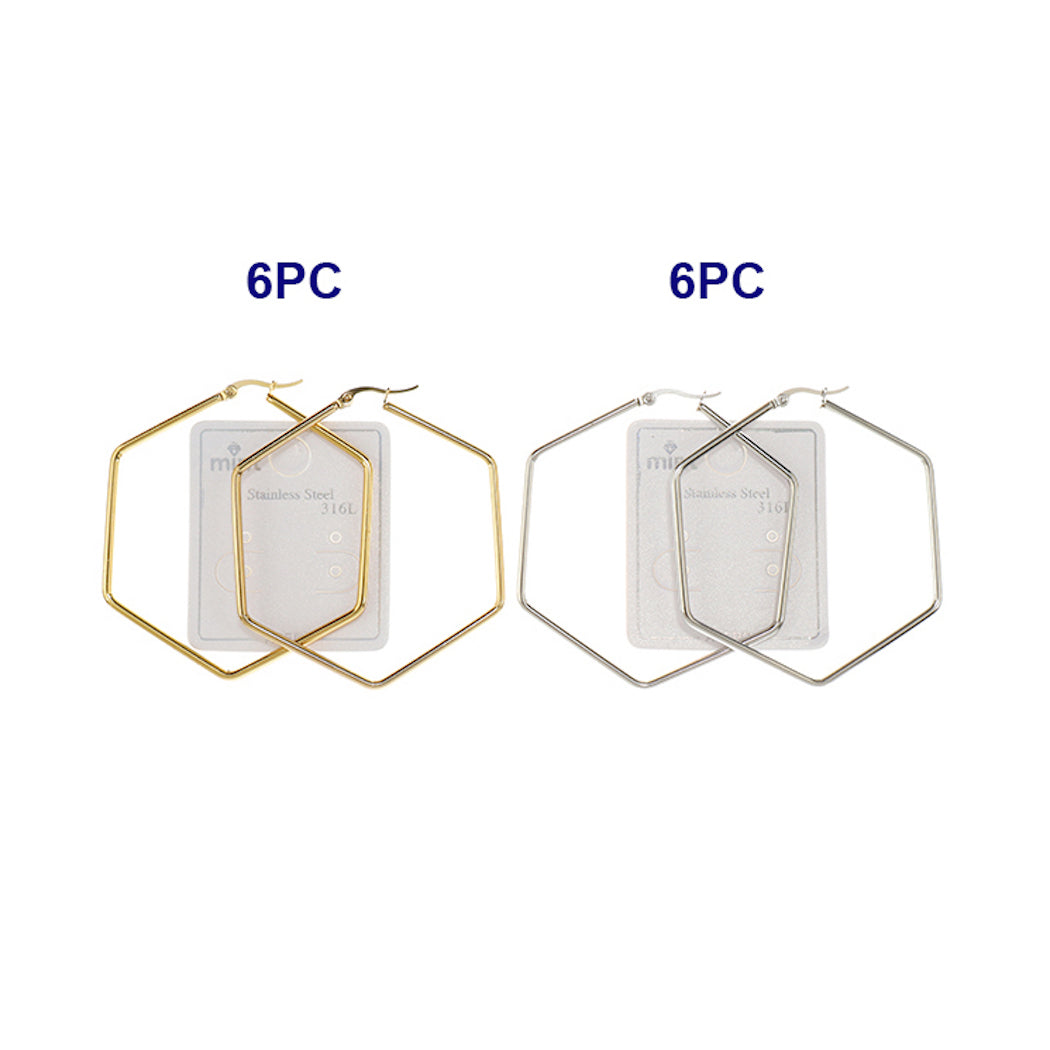 60MM Stainless Steel Hexagon Hoops