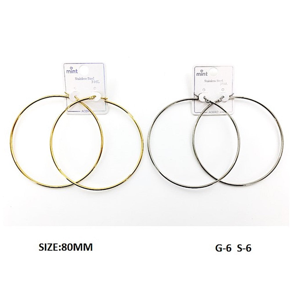 TE5000 - 80MM Stainless Steel Hoops