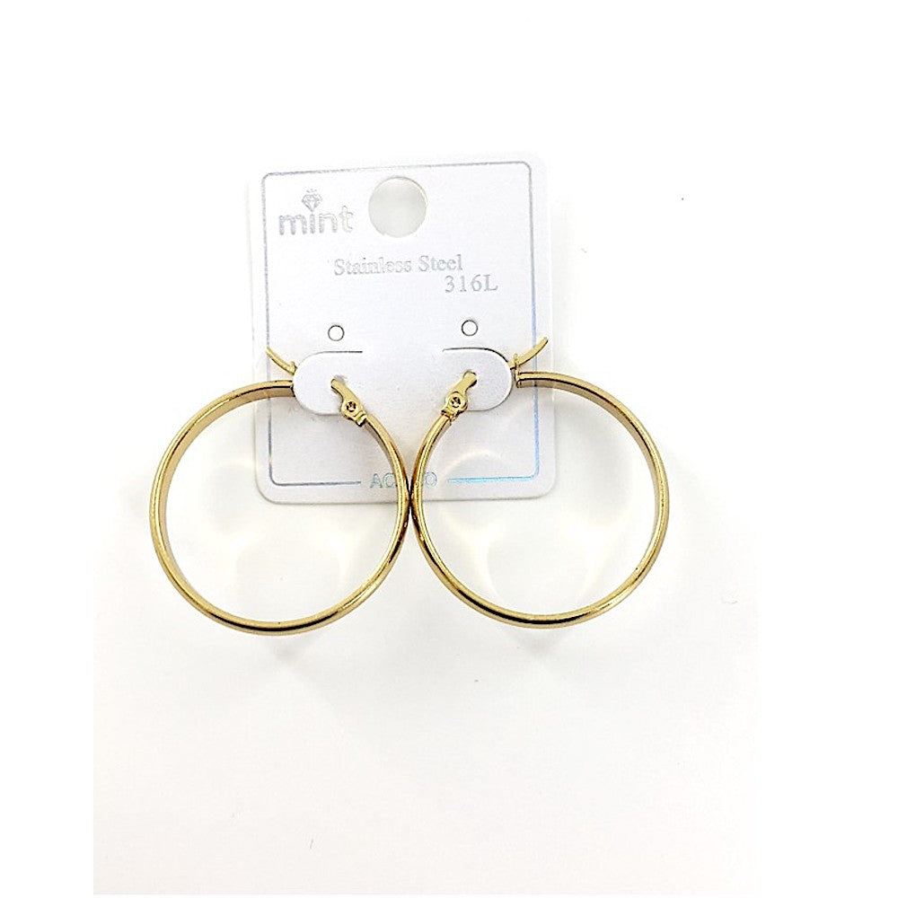 TE5001 - 30MM Stainless Steel Flat Hoops