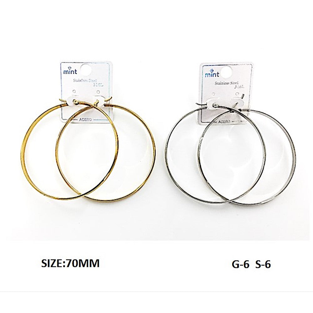 TE5001 - 70MM Stainless Steel Flat Hoops