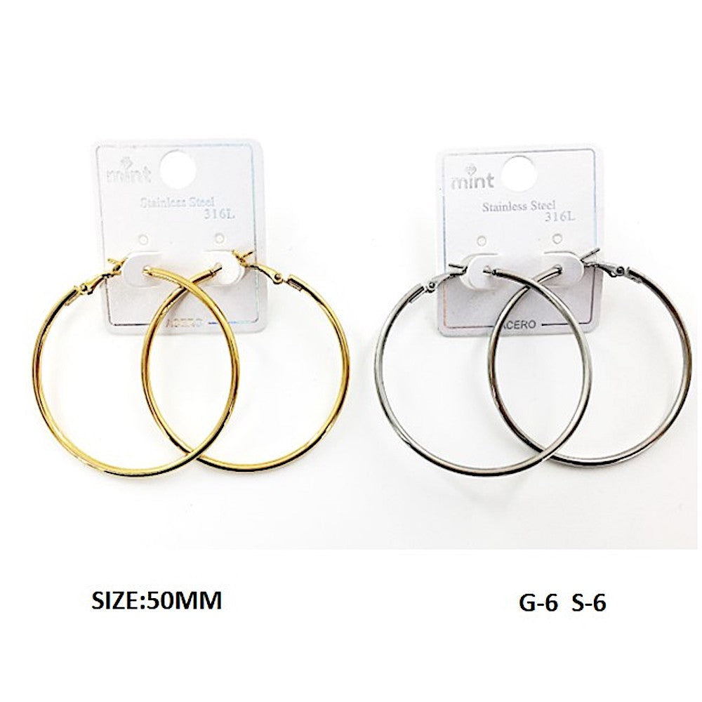 TE5002 - 50MM Stainless Steel Hoops