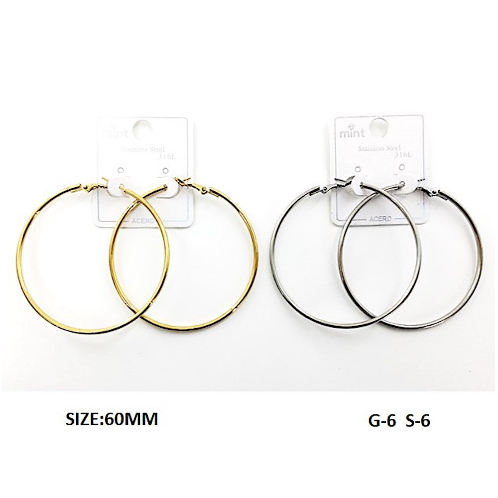TE5002 - 60MM Stainless Steel Hoops
