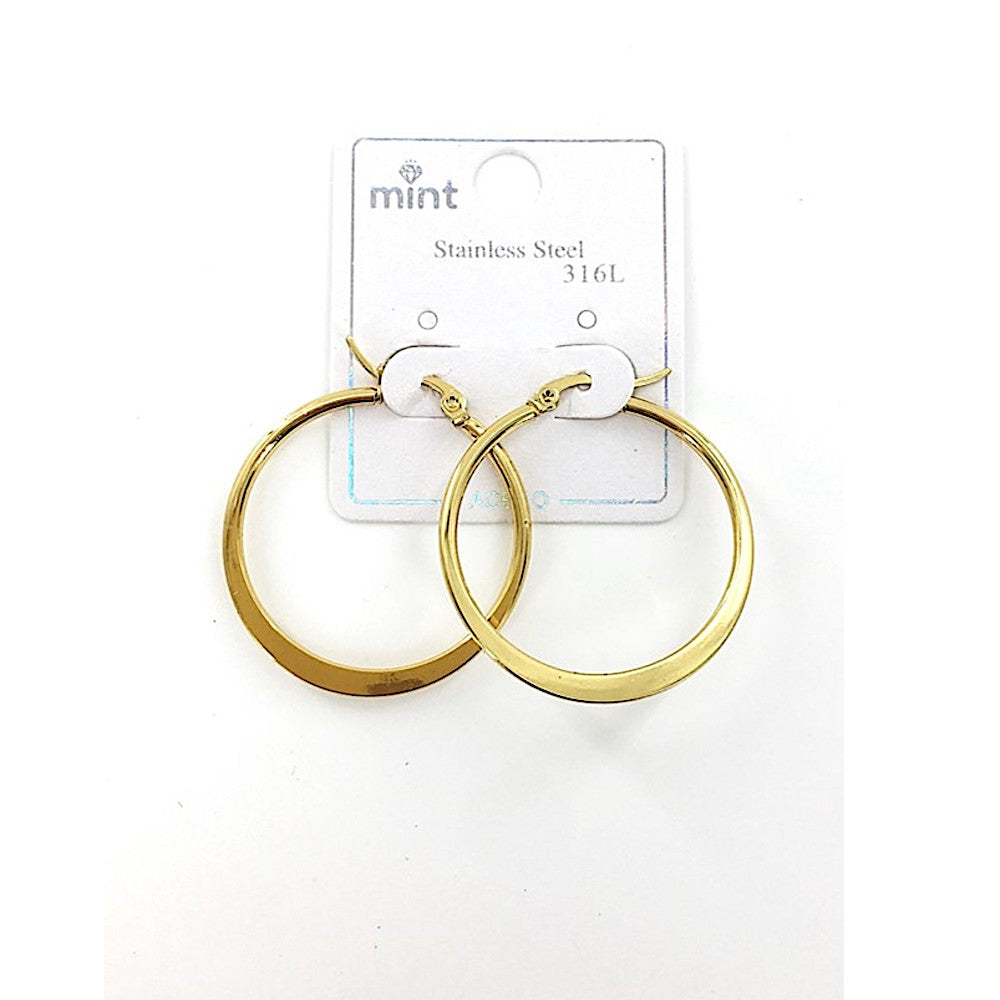 TE5004 - 30MM Stainless Steel Flat Hoops