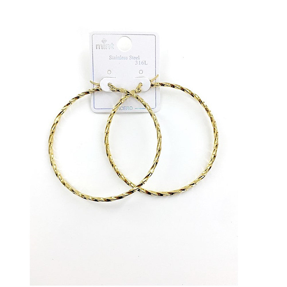 TE5005 - 60MM Stainless Steel Twist Hoops