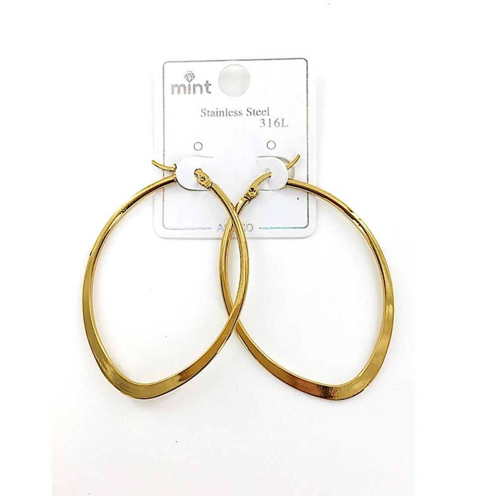 TE5007 - 50MM Stainless Steel Flat Oval Hoops