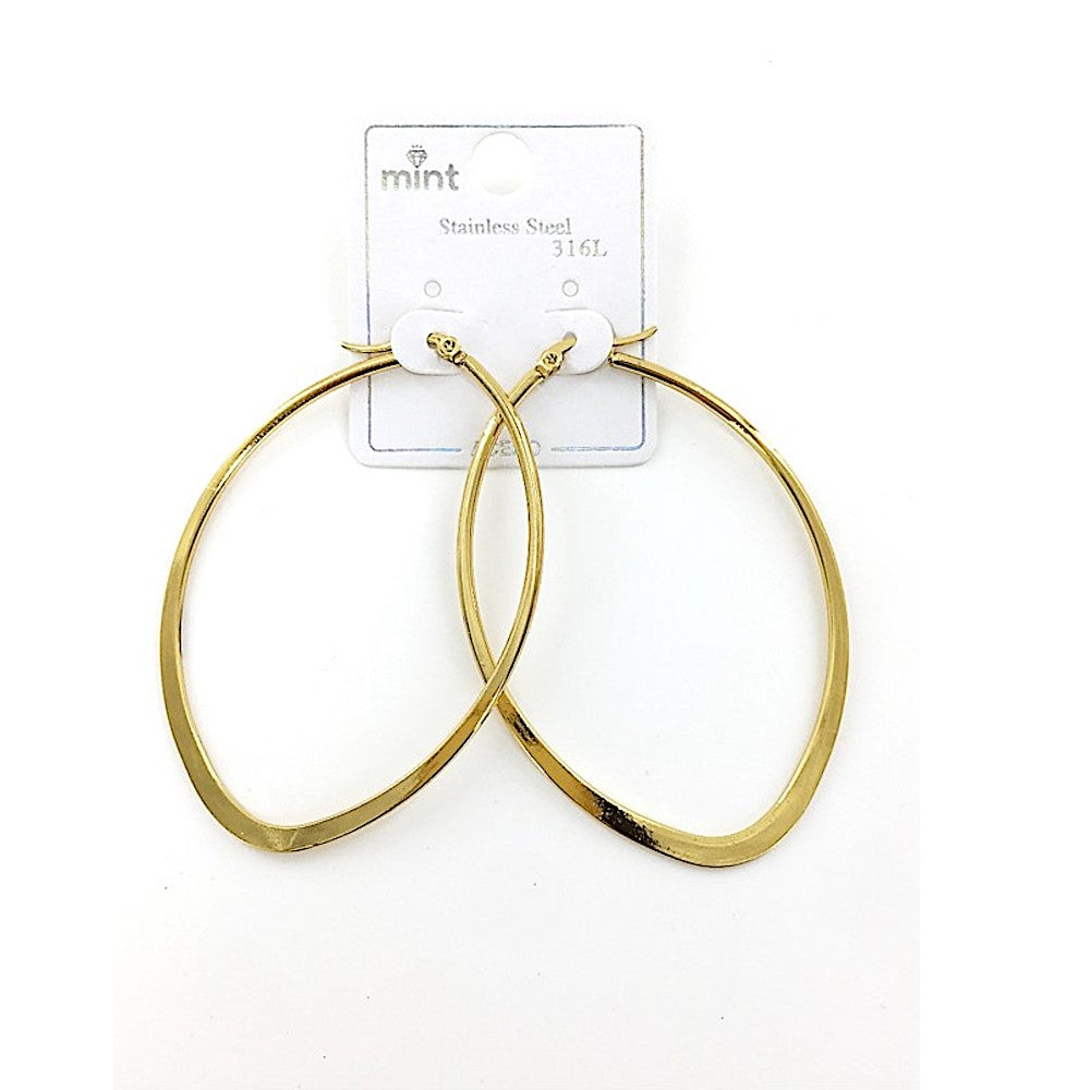 TE5007 - 60MM Stainless Steel Flat Oval Hoops