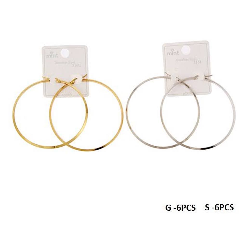 60MM Stainless Steel Flat Hoops