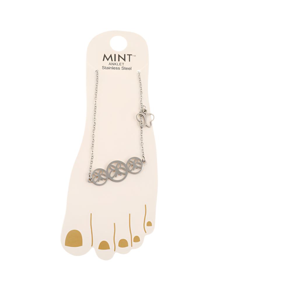 Butterfly Trio Stainless Steel Anklet