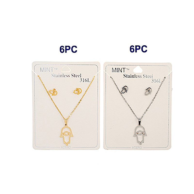 Stainless Steel Evil Eye Pendant Necklace