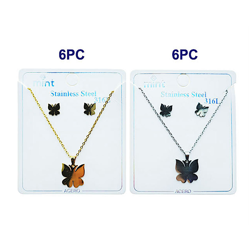 Stainless Steel Butterfly Pendant Necklace