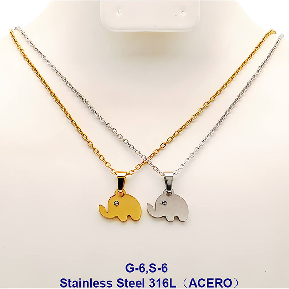 Stainless Steel Elephant Pendant Necklace