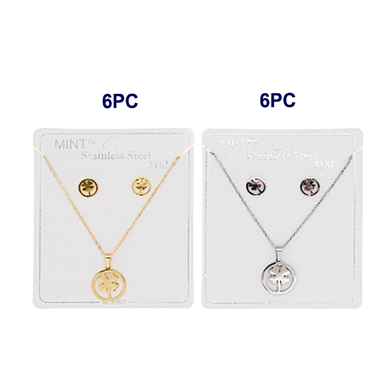 Stainless Steel Four Leaf Clover Pendant Necklace