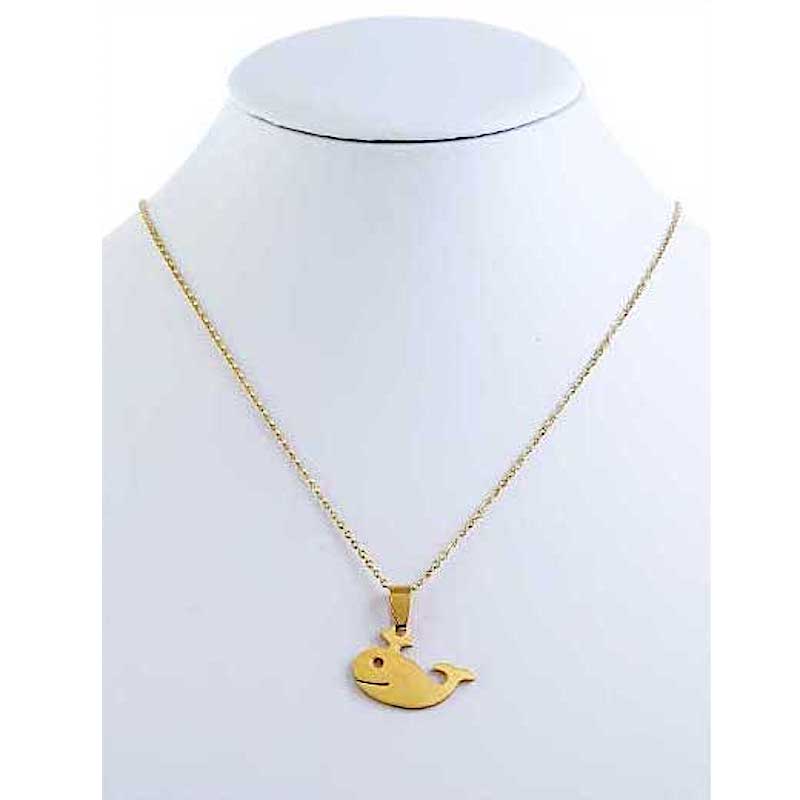 Stainless Steel Whale Pendant Necklace