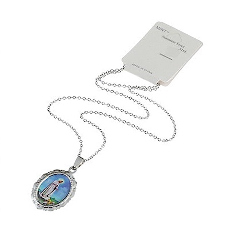 Our Lady Of Guadalupe Stainless Steel Pendant Necklace