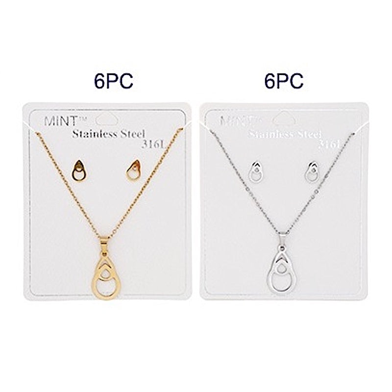 Stainless Steel Abstract Pendant Necklace