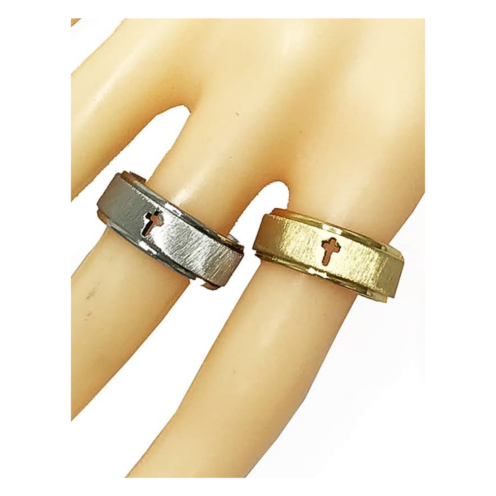 TR1602 - Stainless Steel Cross Cutout Ring