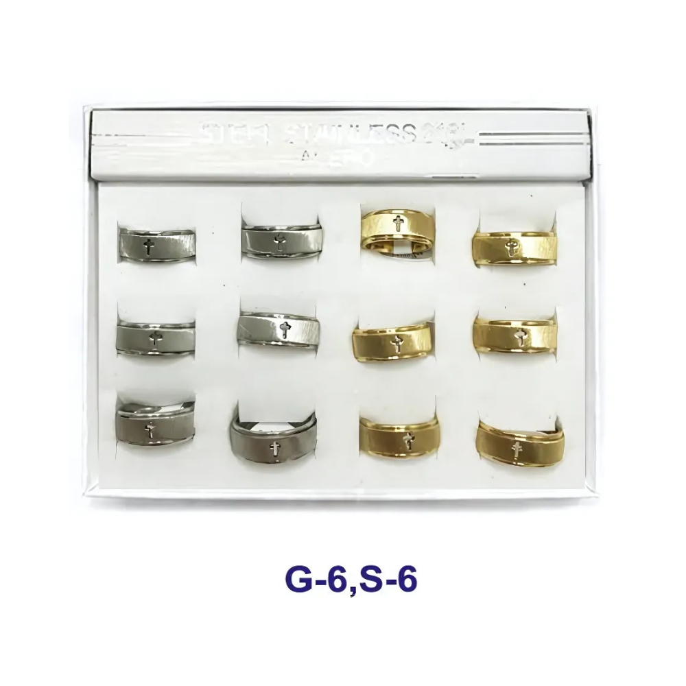 TR1602 - Stainless Steel Cross Cutout Ring