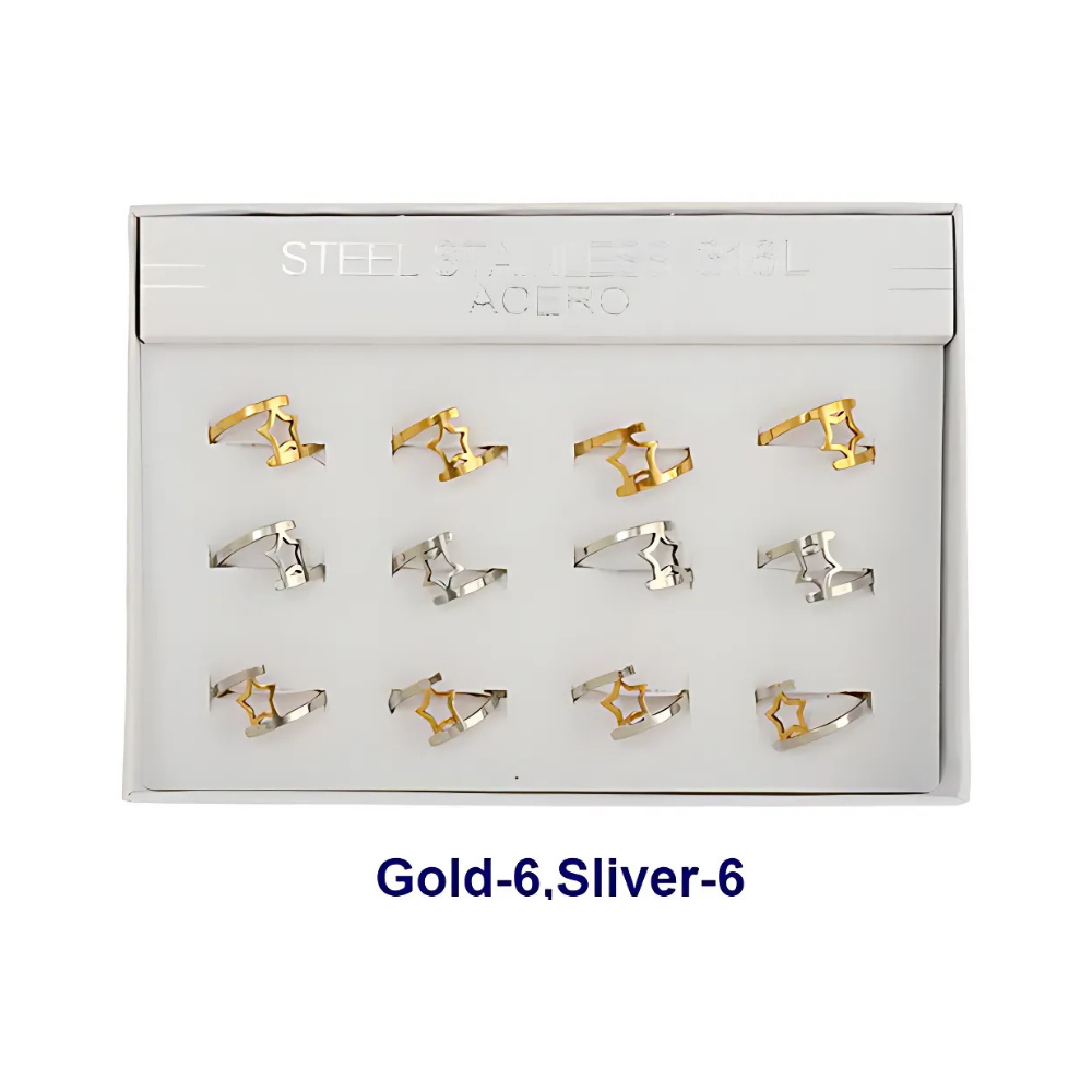 TR1639 - Stainless Steel Star Ring