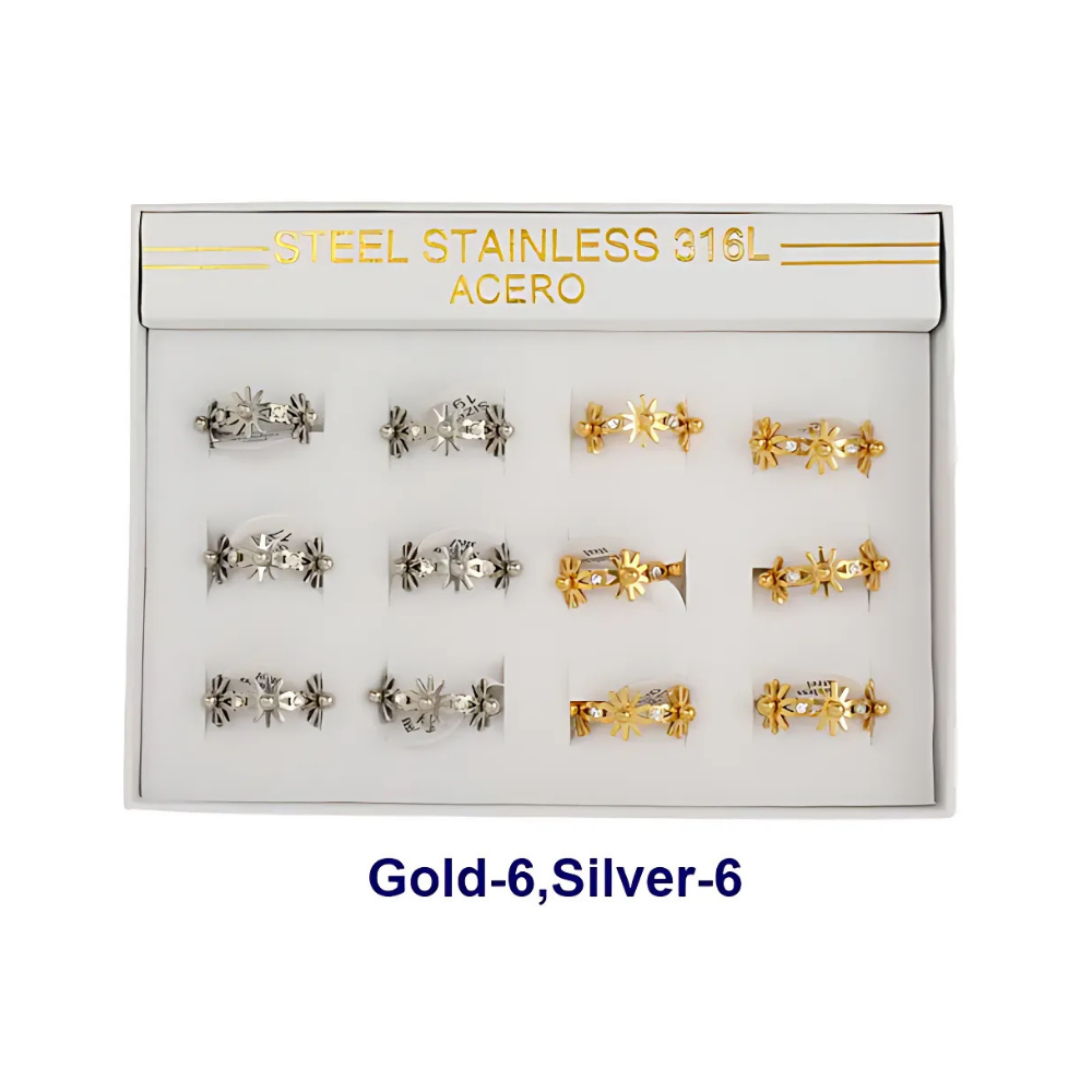 TR1647 - Stainless Steel Flower Ring