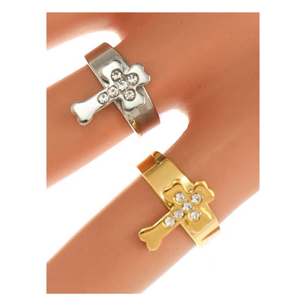 TR1785 - Stainless Steel Cross Ring