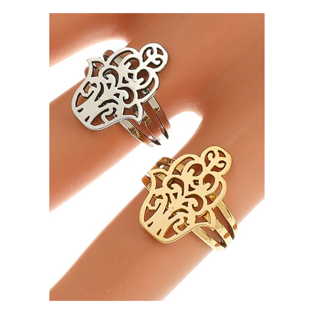 TR1792 - Stainless Steel Filigree Ring