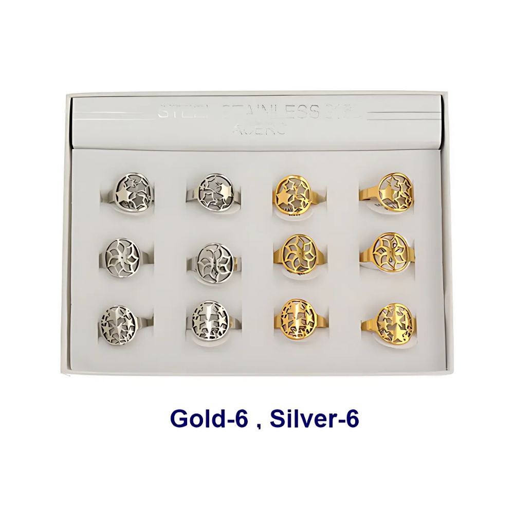 TR1795 - Stainless Steel Star Cutout Ring