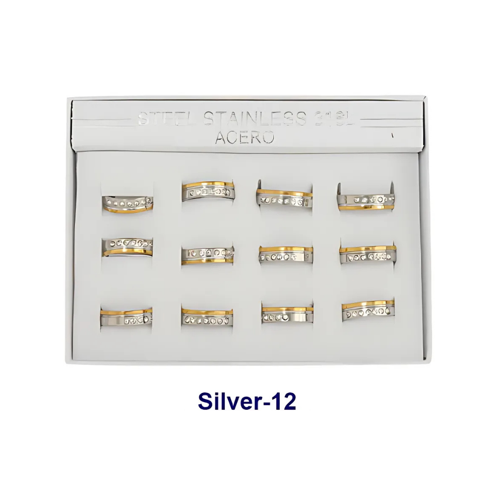 TR1821 - Stainless Steel Diamond Band Ring
