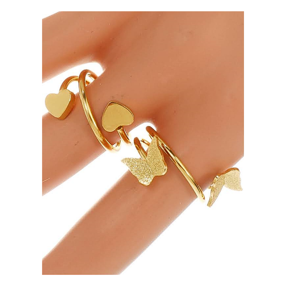 TR1832 - Stainless Steel Butterfly Heart Twist Ring