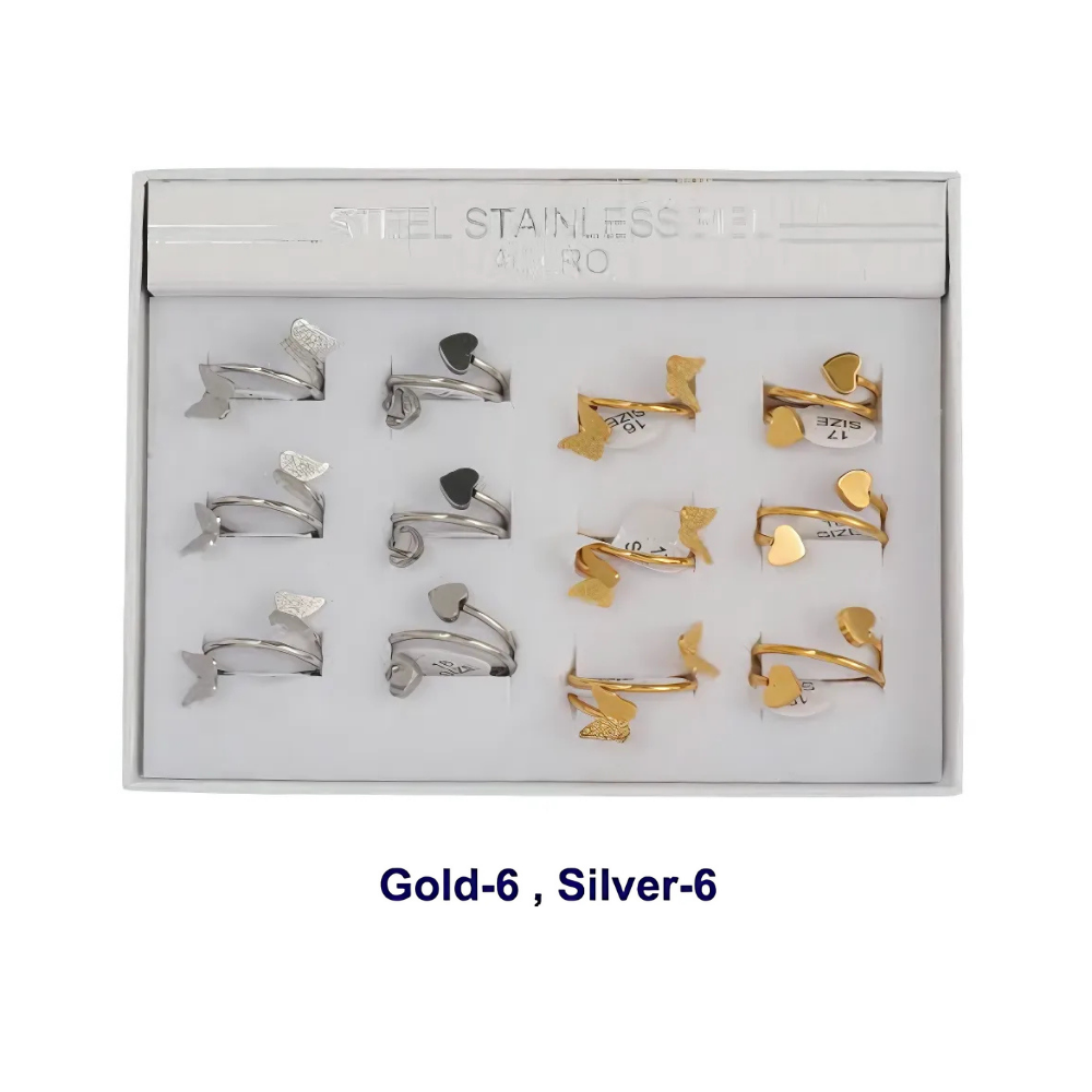 TR1832 - Stainless Steel Butterfly Heart Twist Ring