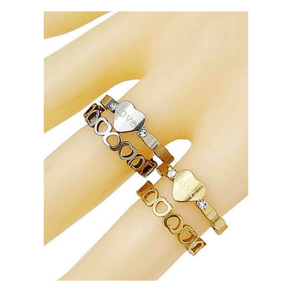 TR1859 - Stainless Steel Heart Ring