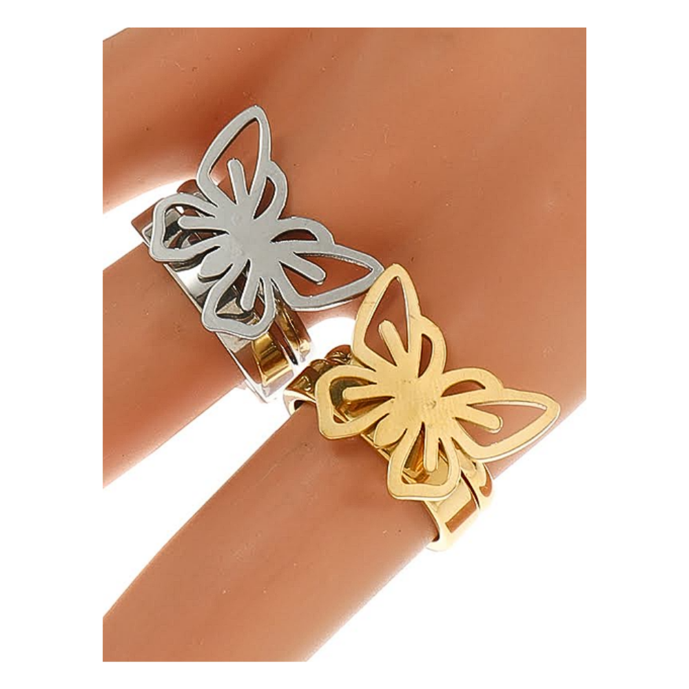 TR1869 - Stainless Steel Butterfly Ring