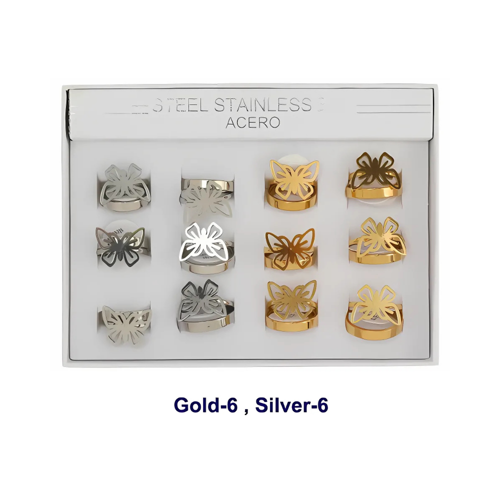 TR1869 - Stainless Steel Butterfly Ring