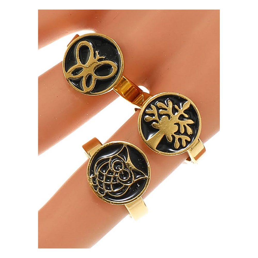 TR1880 - Stainless Steel Enamel Nature Ring