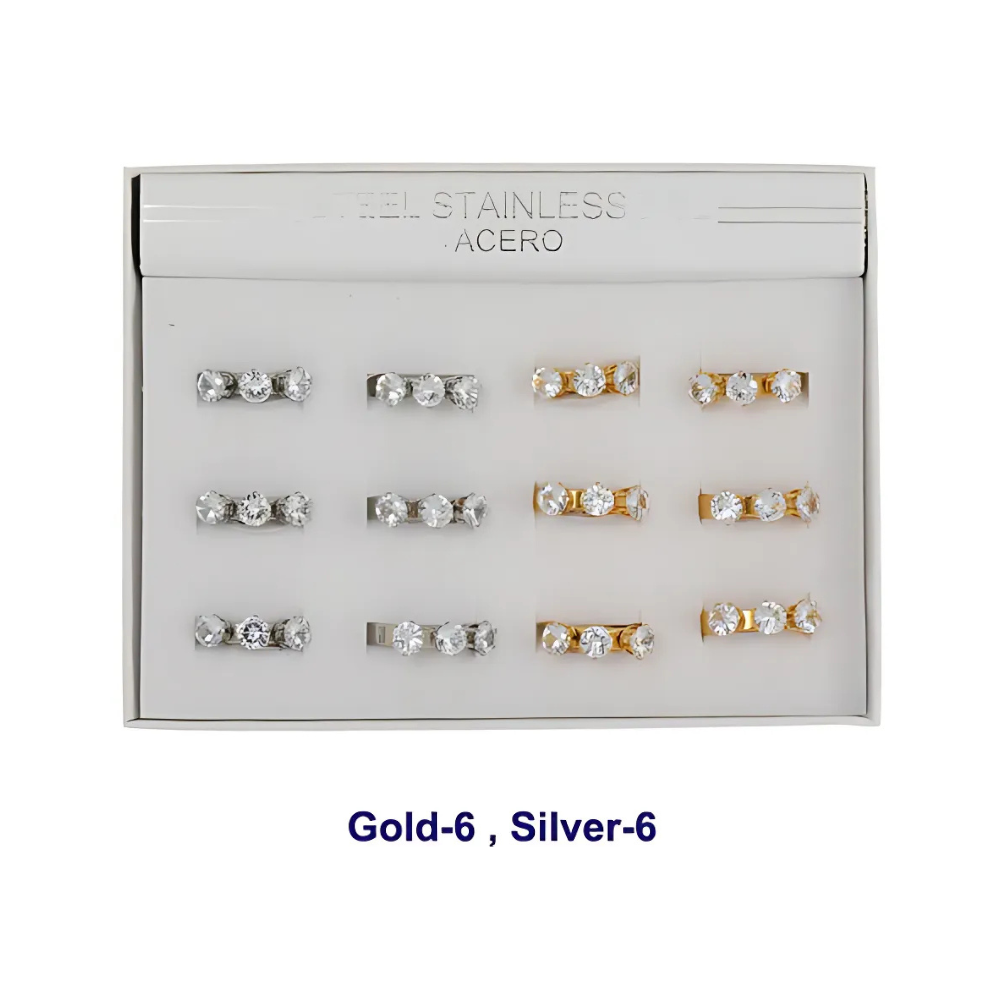 TR1891 - Stainless Steel Diamond Line Ring