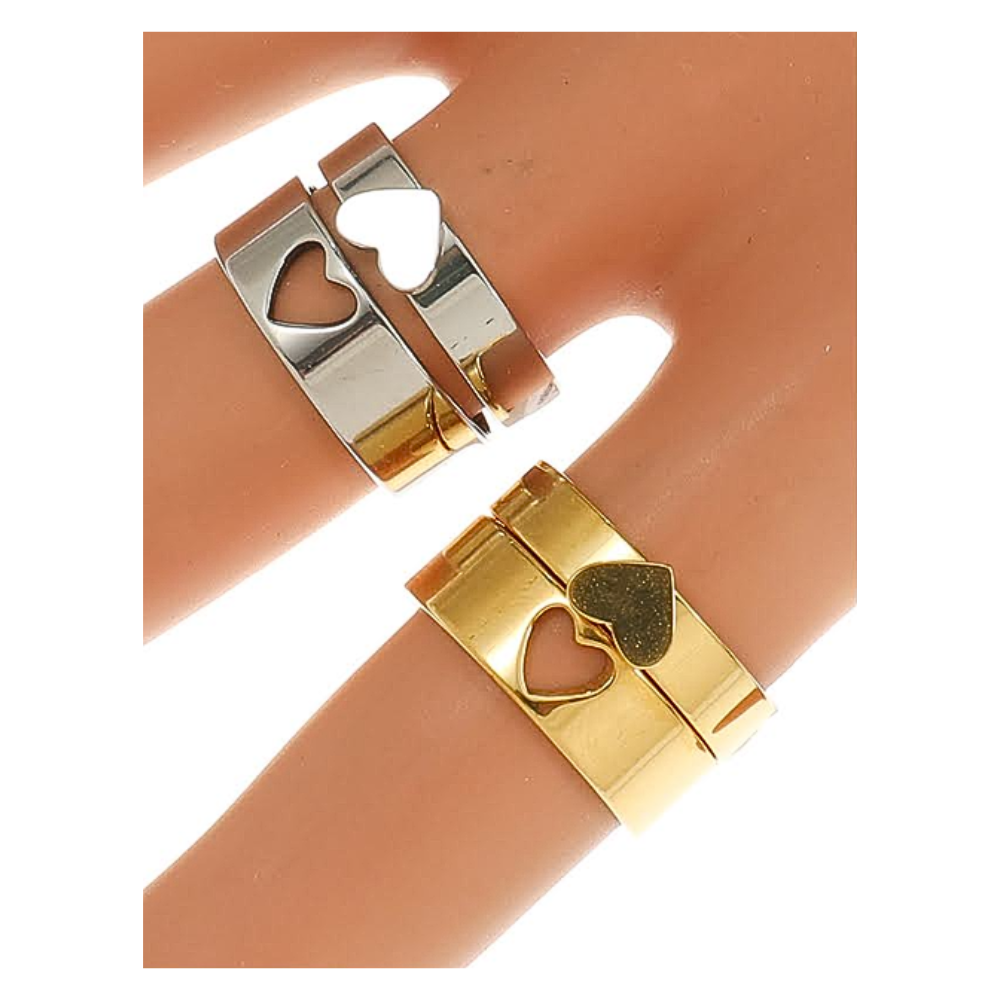 TR1895 - Stainless Steel Heart Cutout Ring