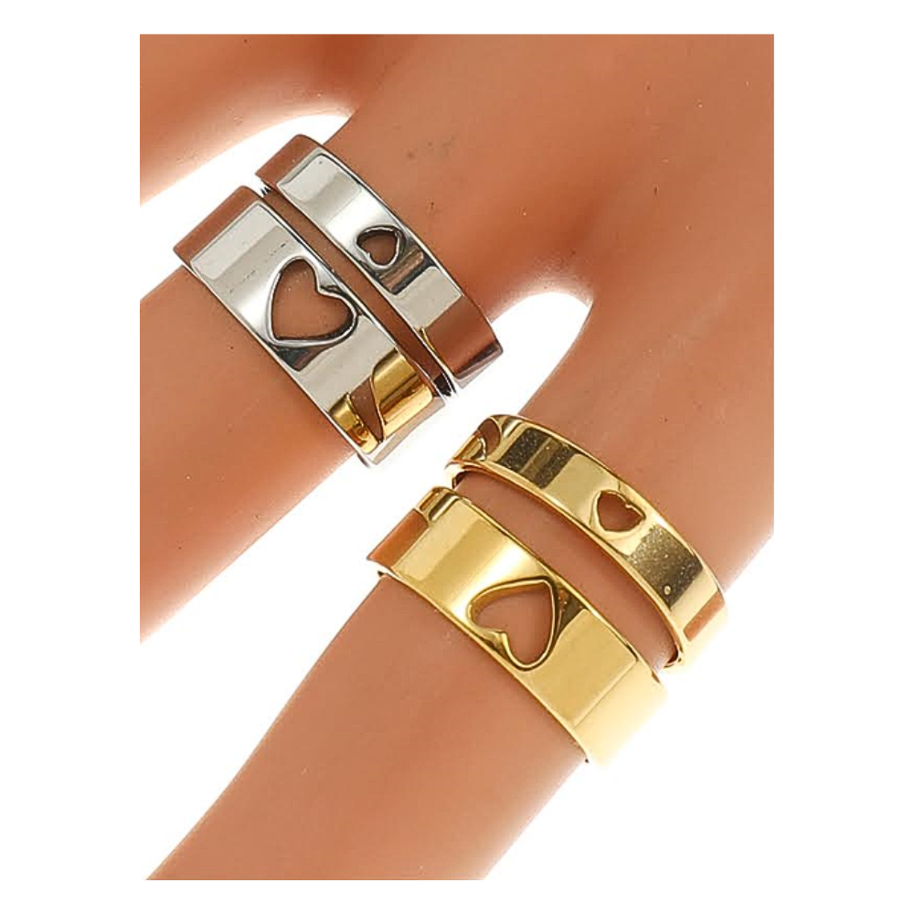TR1897 - Stainless Steel Heart Cutout Ring