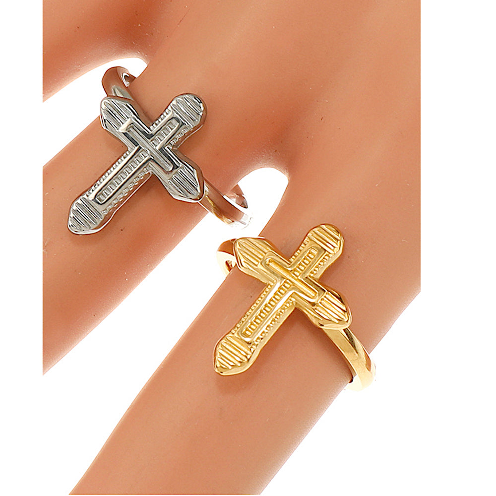 TR1899 - Stainless Steel Cross Ring