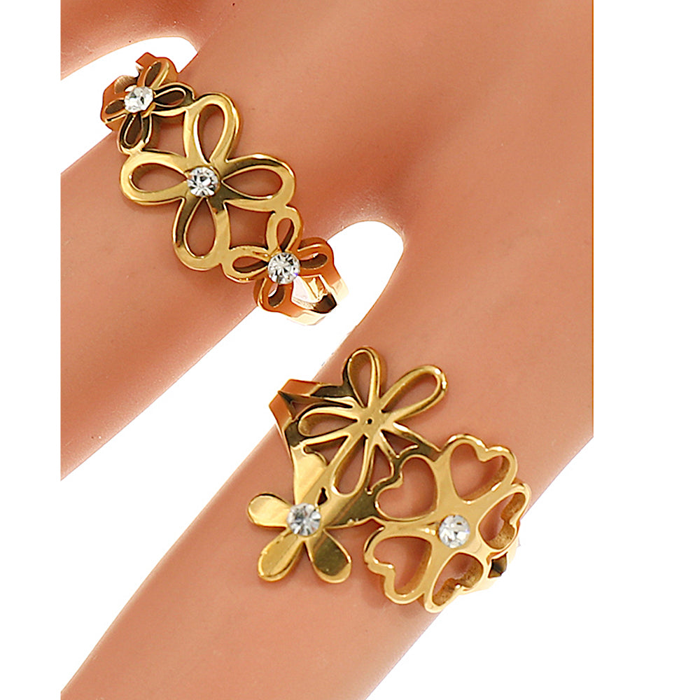 Stainless Steel Flower Ring