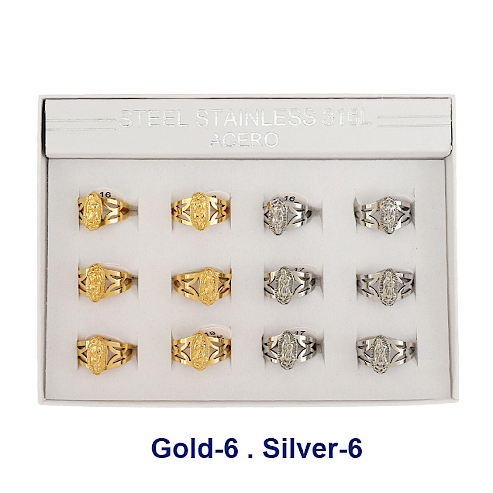 TR2063 - Stainless Steel Lady Of Guadalupe Ring