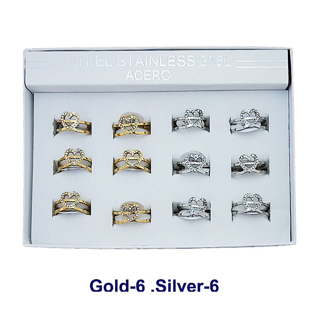 TR1947 - Stainless Steel Heart Ring