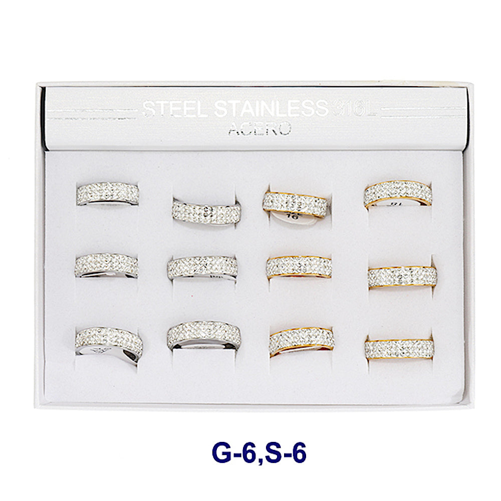TR1946 - Stainless Steel Pavé Band Ring