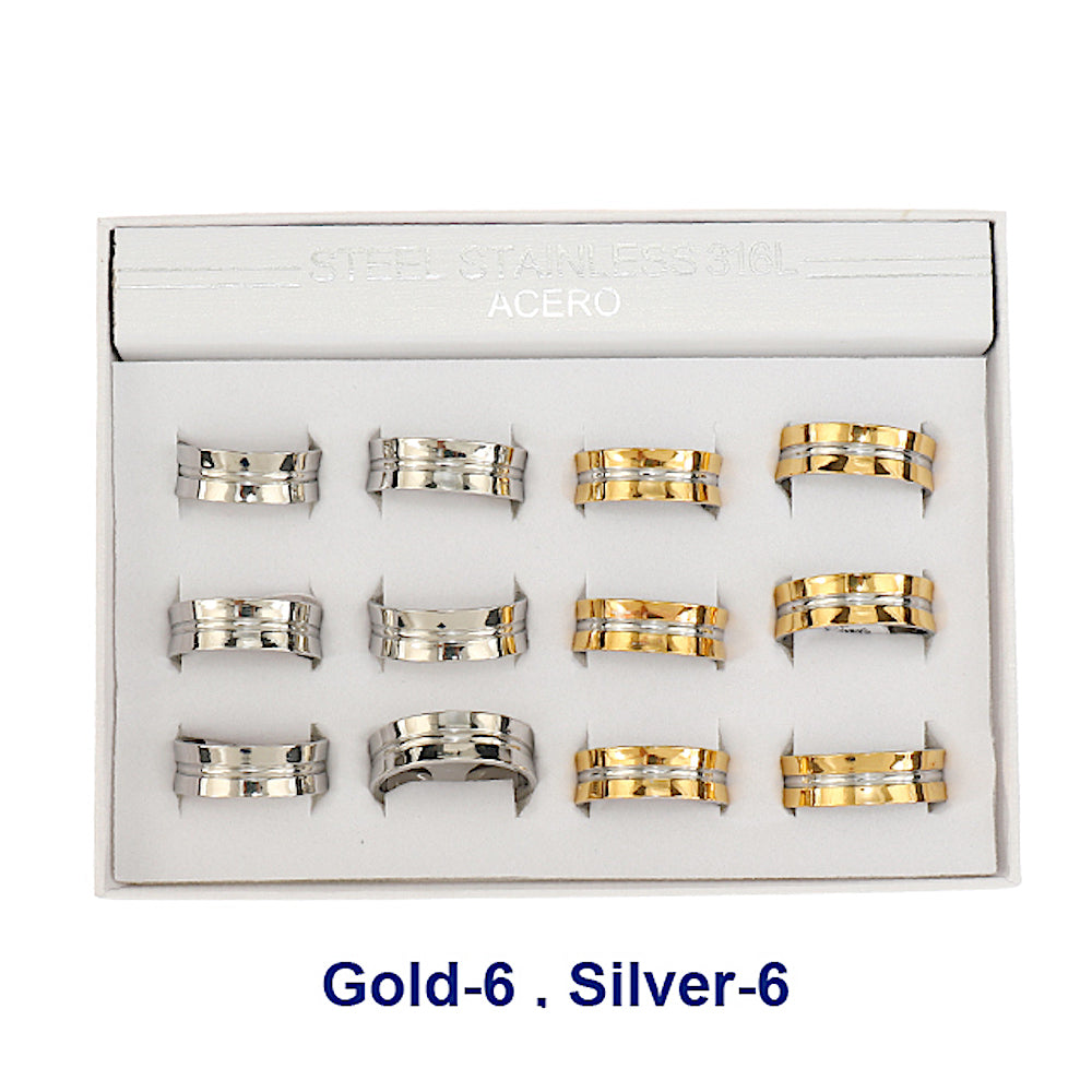 TR1958 - Stainless Steel Groove Band Ring