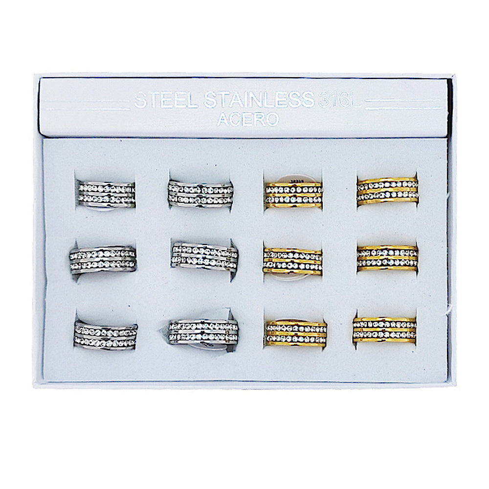 TR1977 - Stainless Steel Rhinestone Ring