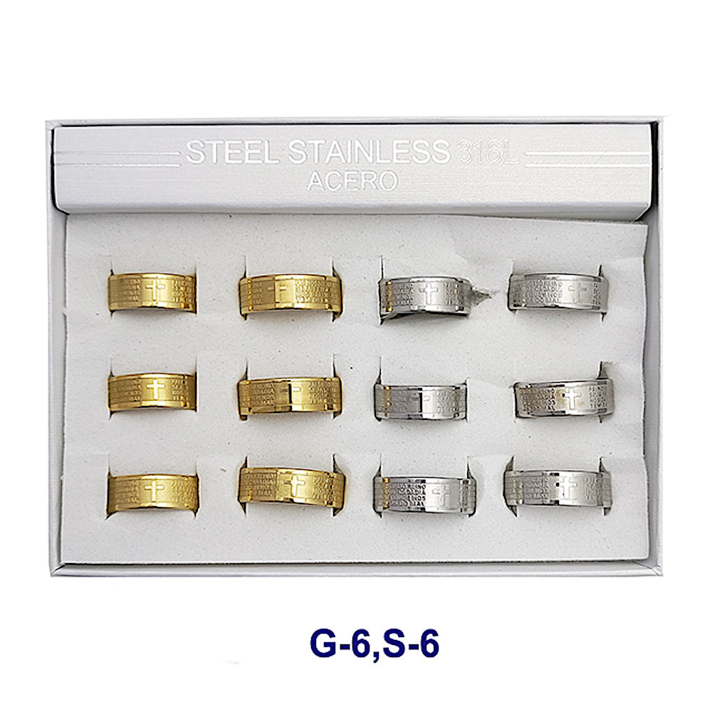 TR1980 - Stainless Steel Cross Prayer Ring