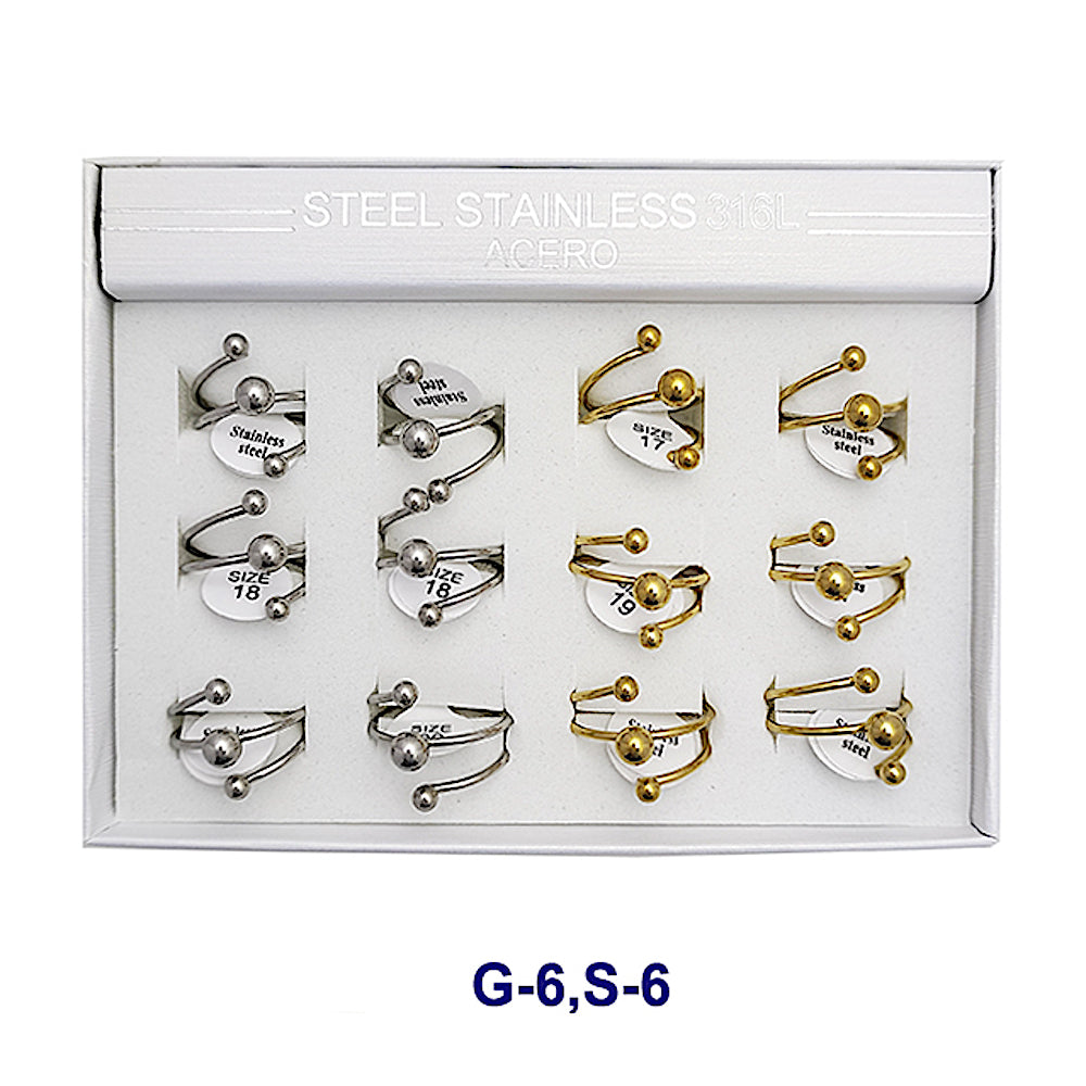 TR1986 - Stainless Steel Ball Twist Ring