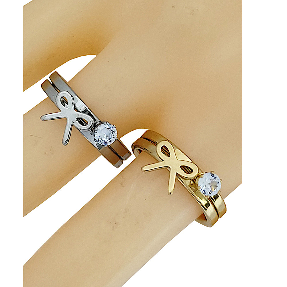 TR2021 - Stainless Steel Bow Ring