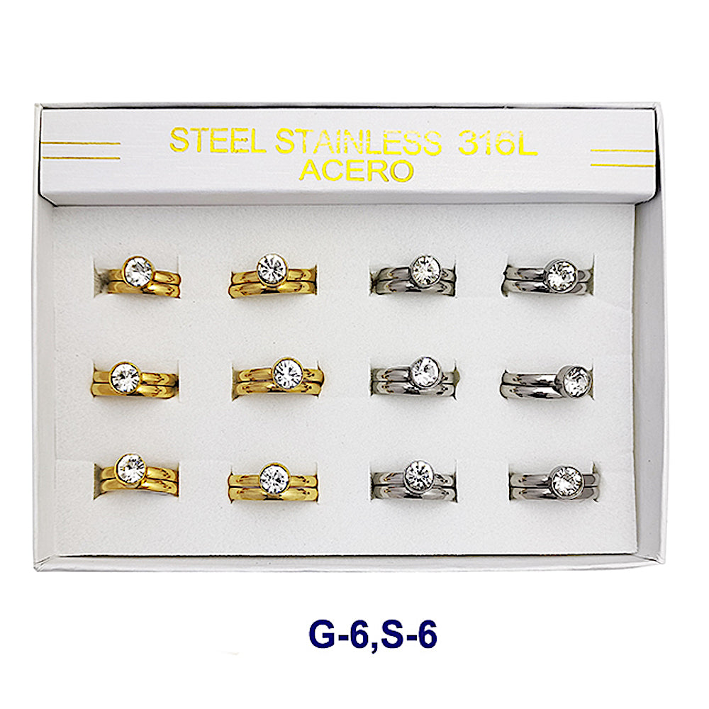 Stainless Steel Diamond Ring