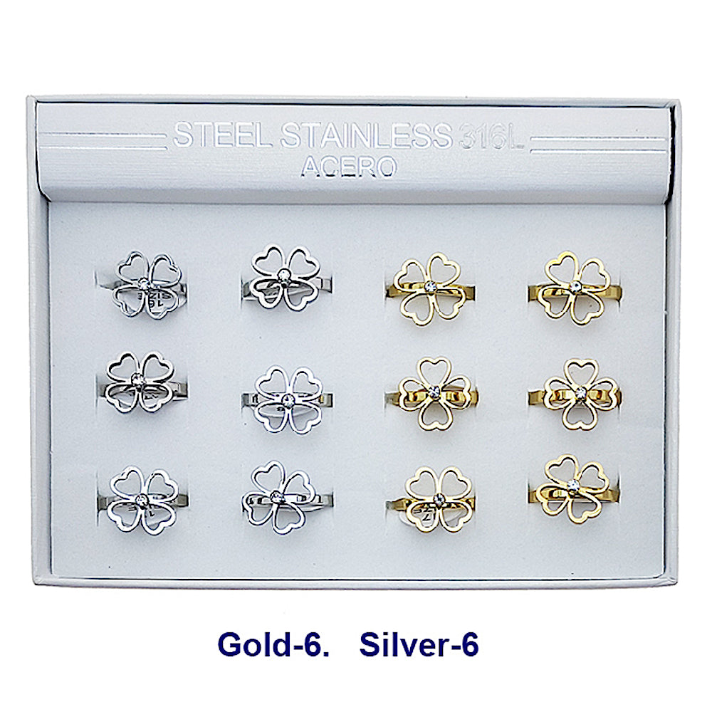 TR2063 - Stainless Steel Clover Ring