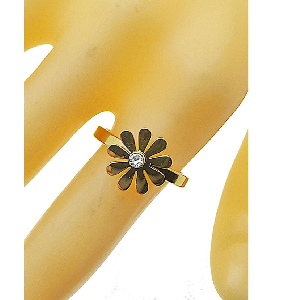 TR2064 - Stainless Steel Flower Ring